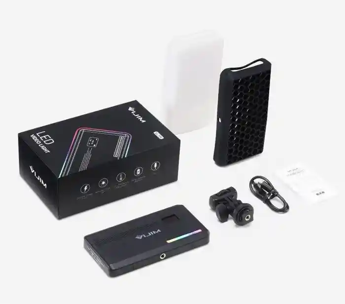 Ulanzi VIJIM VL196 RGB LED Video Light with Adjustable Stand, 2500K-9000K Full Color 20 Lighting Effect Modes Ultra Bright Lighting with Soft Light Board and Honeycomb Frame